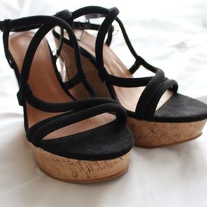 NWT Black Wedges